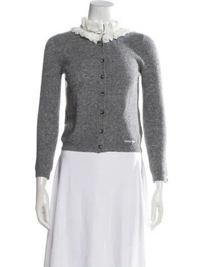 Pre-owned Shushu-tong Wool Open Front Sweater In Grey