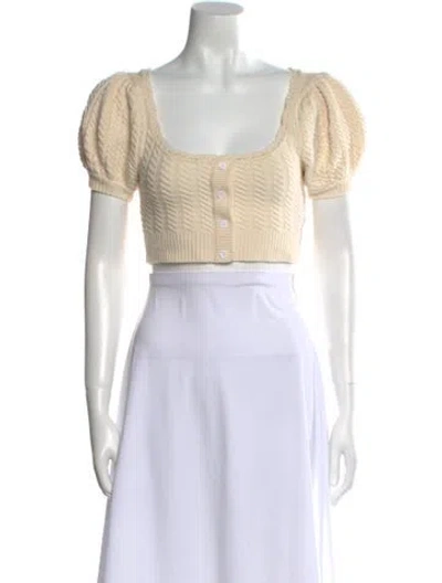 Pre-owned Shushu-tong Wool Scoop Neck Sweater In Neutral