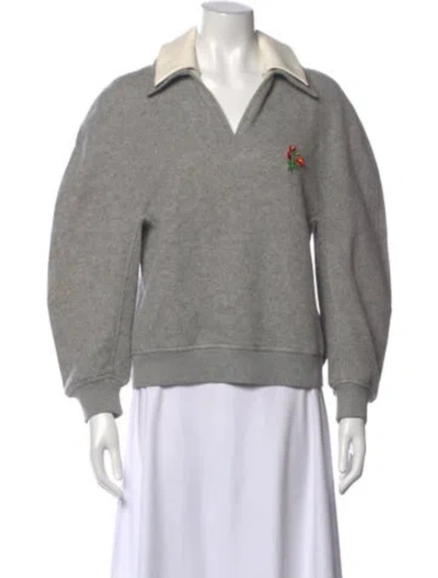 Pre-owned Shushu-tong Wool V-neck Sweater In Gray