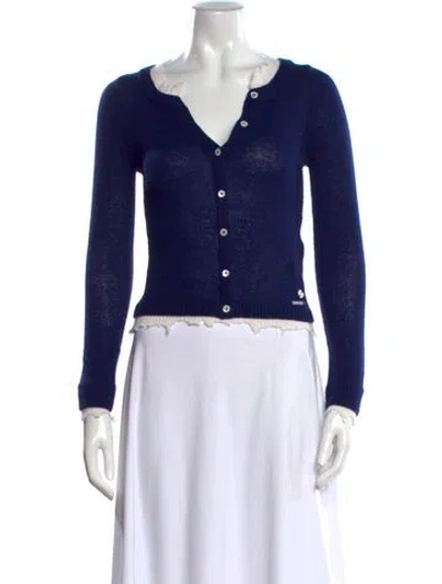 Pre-owned Shushu-tong Wool V-neck Sweater W/ Tags In Multi
