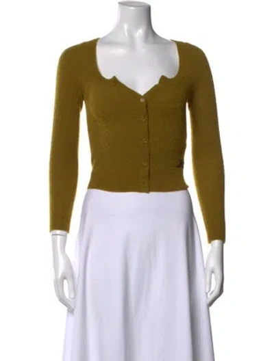 Pre-owned Shushu-tong Wool V-neck Sweater In Yellow