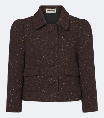 Shushu-tong Wool-blend Cropped Jacket In Brown