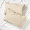 Shuteye Supply Beautifully Crinkled Cotton Linen Pillowcase Set In Sand