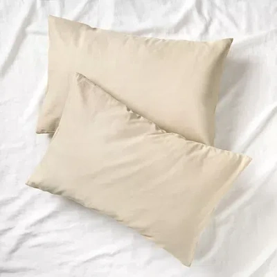 Shuteye Supply Beautifully Crinkled Cotton Linen Pillowcase Set In Sand