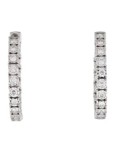 Pre-owned Shy Creation 14k 1.06ctw Diamond Inside-out Hoop Earrings In Multicolor