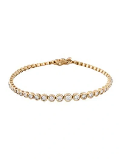 Pre-owned Shy Creation 14k 1.31ctw Graduated Diamond Tennis Bracelet, 6.75" In Multi