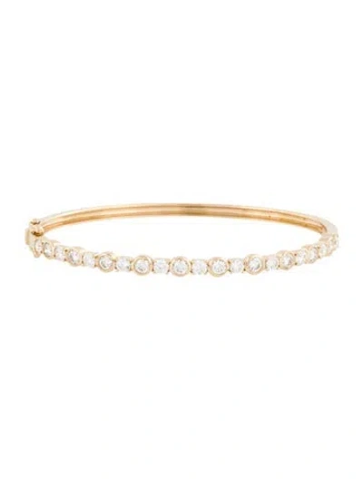 Pre-owned Shy Creation 14k 1.88ctw Diamond Hinged Bangle Bracelet, 6.5" In Multicolor