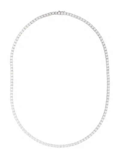 Pre-owned Shy Creation 14k 3.96ctw Diamond Tennis Necklace, 16" In Multicolor