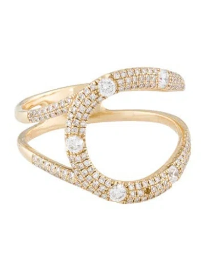 Pre-owned Shy Creation 14k Diamond Abstract C Ring In Multi