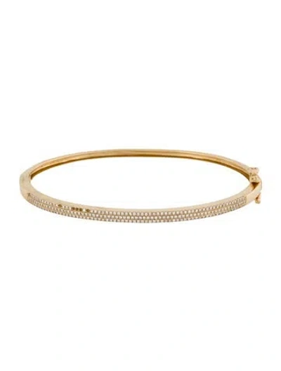 Pre-owned Shy Creation 14k Diamond Bangle, 6.75" In Multicolor