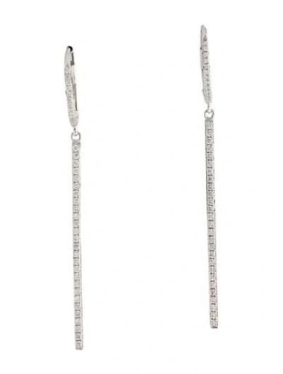Pre-owned Shy Creation 14k Diamond Bar Drop Earrings In Multicolor