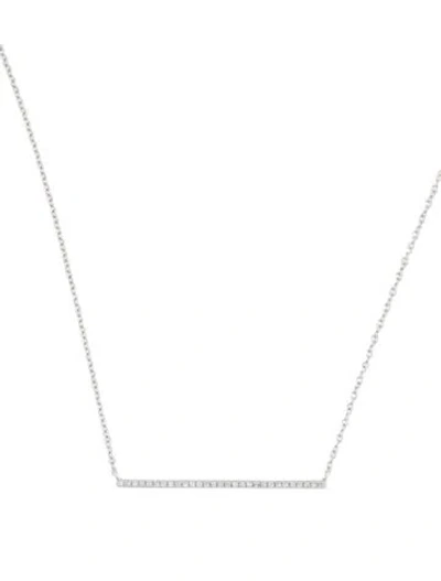 Pre-owned Shy Creation 14k Diamond Bar Necklace, 17.5" In Multi