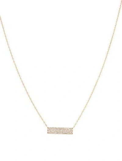 Pre-owned Shy Creation 14k Diamond Bar Pendant Necklace, 18" In Multicolor