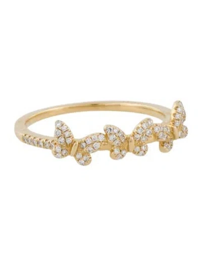 Pre-owned Shy Creation 14k Diamond Butterfly Ring In Multi