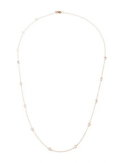 Pre-owned Shy Creation 14k Diamond By The Yard Station Necklace, 18" In Multi