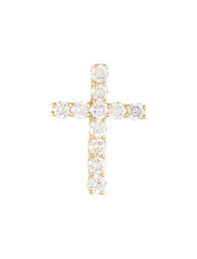 Pre-owned Shy Creation 14k Diamond Cross Pendant In Multicolor