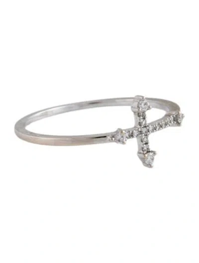 Pre-owned Shy Creation 14k Diamond Cross Ring In Multicolor