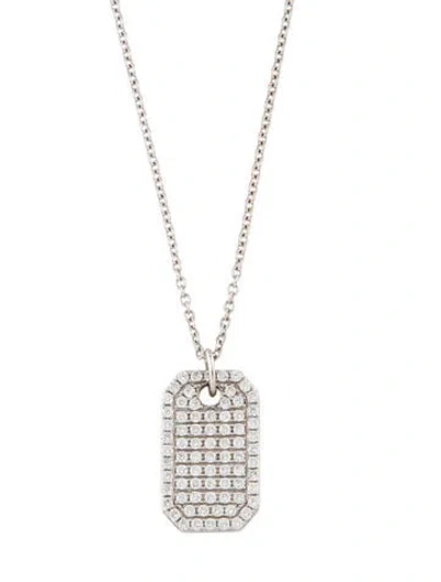 Pre-owned Shy Creation 14k Diamond Dog Tag Pendant Necklace, 18" In Multi