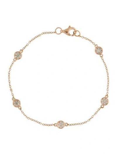 Pre-owned Shy Creation 14k Diamond Dot Station Bracelet, 5.75" In Multi