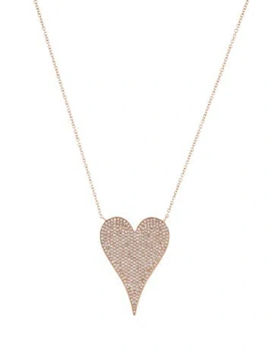 Pre-owned Shy Creation 14k Diamond Heart Pendant Necklace, 18" In Multi