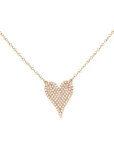 Pre-owned Shy Creation 14k Diamond Heart Pendant Necklace, 18" In Multi
