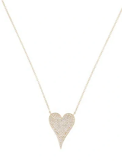 Pre-owned Shy Creation 14k Diamond Heart Pendant Necklace, 18" In Multi