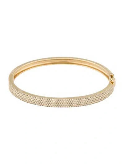 Pre-owned Shy Creation 14k Diamond Hinged Bangle Bracelet, 6" In Multi