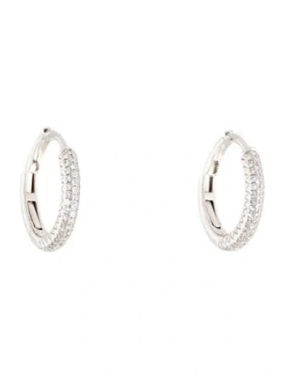 Pre-owned Shy Creation 14k Diamond Hoop Earrings In Multi