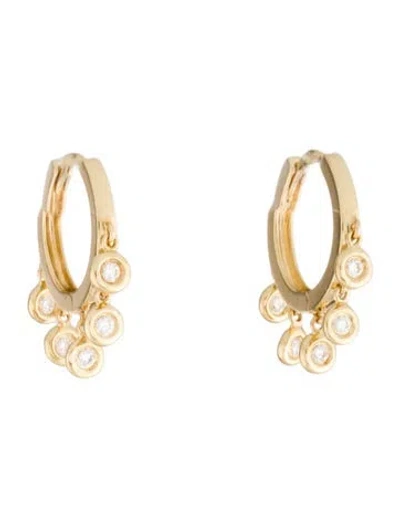 Pre-owned Shy Creation 14k Diamond Hoop Earrings In Multicolor