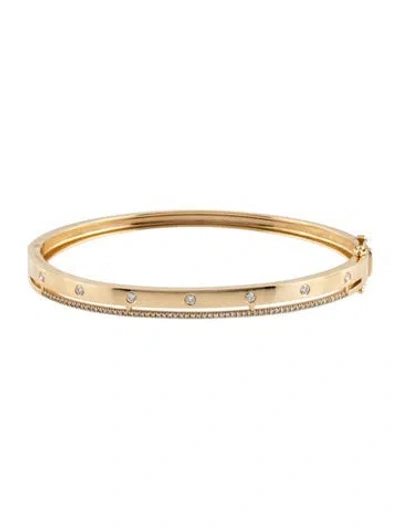 Pre-owned Shy Creation 14k Diamond Kate Bangle Bracelet, 6.5" In Multi