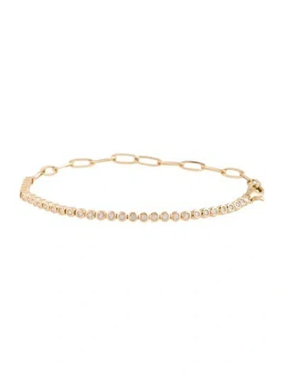 Pre-owned Shy Creation 14k Diamond Link Bracelet, 7" In Multicolor