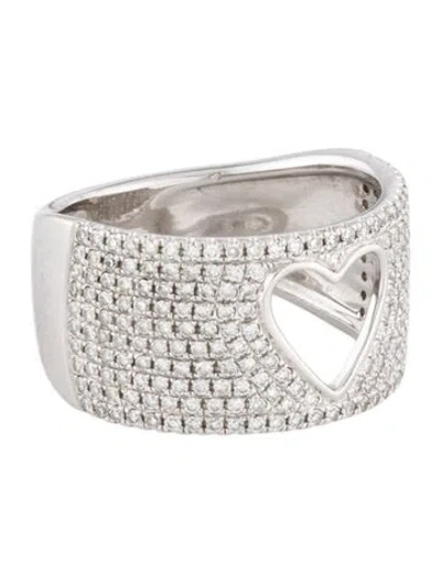 Pre-owned Shy Creation 14k Diamond Open Heart Band In Multi