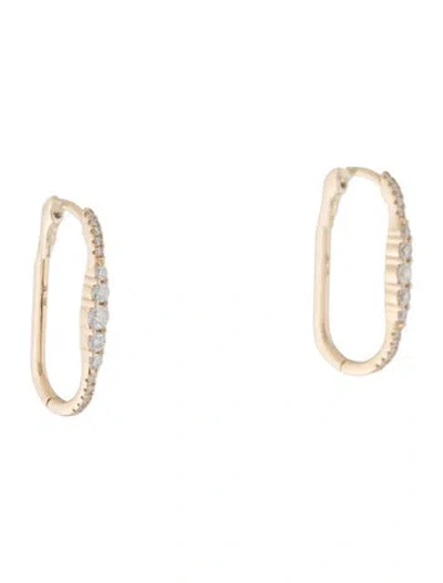 Pre-owned Shy Creation 14k Diamond Oval Hoop Earrings In Multicolor