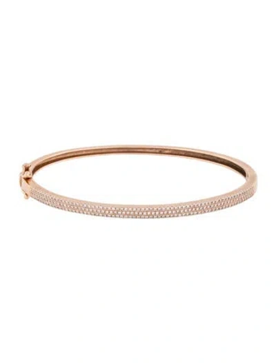 Pre-owned Shy Creation 14k Diamond Pavé Bangle Bracelet, 6" In Multi