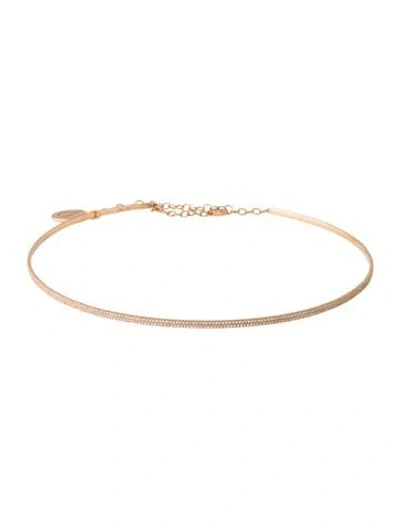 Pre-owned Shy Creation 14k Diamond Pavé Choker Necklace, 15.25" In Multicolor