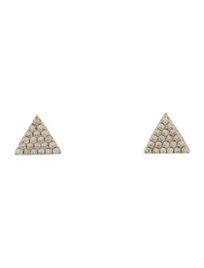 Pre-owned Shy Creation 14k Diamond Pavè Triangle Stud Earrings In Multi