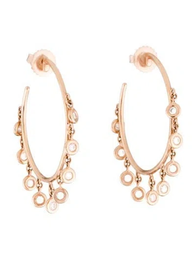 Pre-owned Shy Creation 14k Diamond Shaker Hoop Earrings In Multi