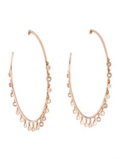 Pre-owned Shy Creation 14k Diamond Shaker Hoop Earrings In Multi