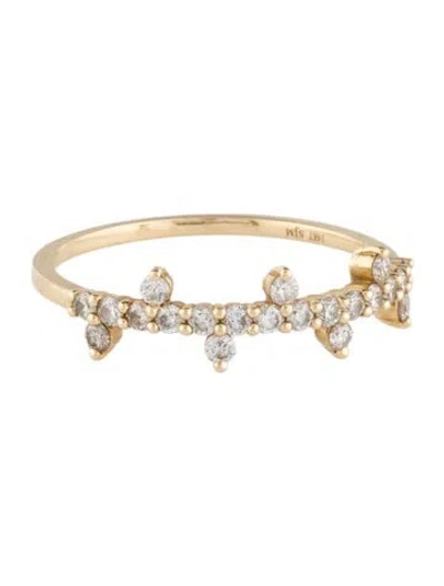 Pre-owned Shy Creation 14k Diamond Stacking Ring In Multi