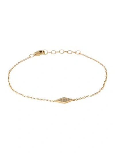 Pre-owned Shy Creation 14k Diamond Station Bracelet, 7" In Multicolor