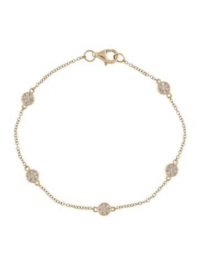 Pre-owned Shy Creation 14k Diamond Station Circle Bracelet, 5.75" In Multi