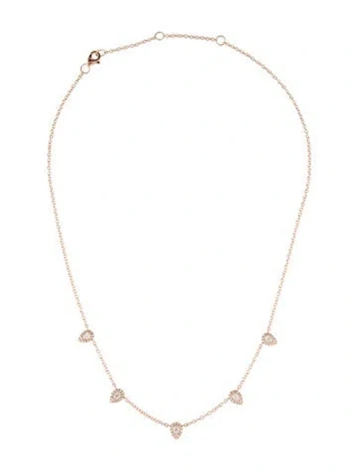 Pre-owned Shy Creation 14k Diamond Station Necklace, 16" In Multi