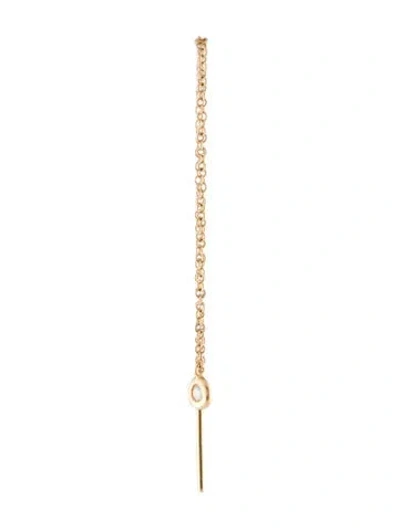 Pre-owned Shy Creation 14k Diamond Threader Drop Single Earring In Multi