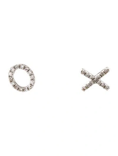 Pre-owned Shy Creation 14k Diamond 'xo' Stud Earrings In Multi