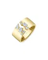 Shy Creation 14k Gold Colette Diamond Mixed Cut Open Ring In Gold