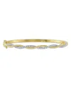 Shy Creation 14k Gold Kate Diamond Entwined Bangle Bracelet In Gold