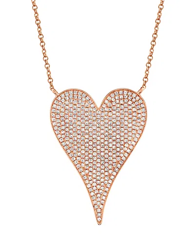 Shy Creation 14k Gold Kate Diamond Pave Pendant Necklace, 0.83 Tcw