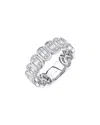 Shy Creation 14k White Gold Aleera Diamond Baguette & Round Cluster Band In White