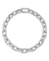 Shy Creation 14k White Gold Colette Diamond Pave Paperclip Link Bracelet In White