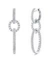 Shy Creation 14k White Gold Kate Diamond Oval Earrings, 1.0 Ct. T. W. In White